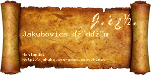 Jakubovics Ádám névjegykártya