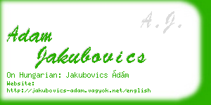 adam jakubovics business card